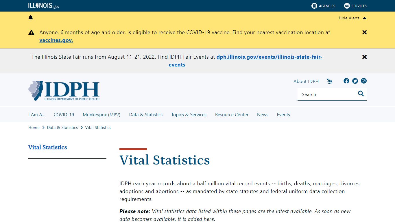 Vital Statistics - Illinois